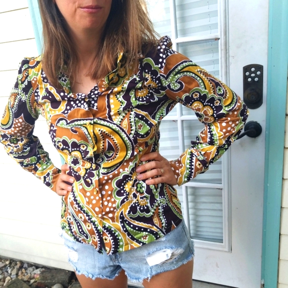 Autumn Etcetera button up Paisley blouse